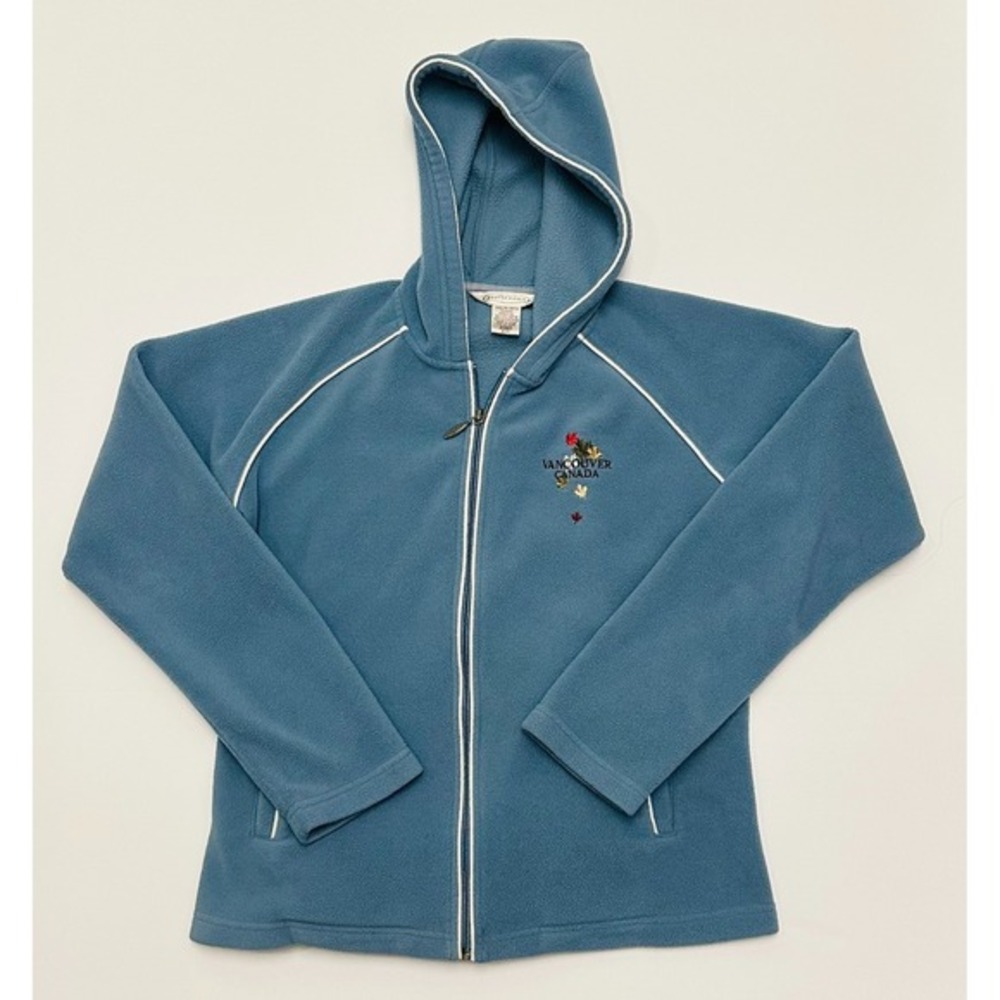 Northern Reflections Vancouver Canada Blue Fleece Zip Up Womens Small Jacket
